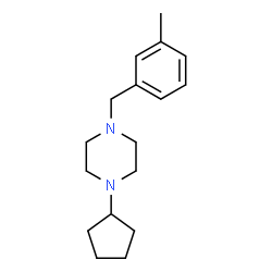 ChemSpider 2D Image | 1-Cyclopentyl-4-(3-methylbenzyl)piperazine | C17H26N2