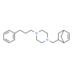 ChemSpider 2D Image | 1-(Bicyclo[2.2.1]hept-5-en-2-ylmethyl)-4-(3-phenylpropyl)piperazine | C21H30N2