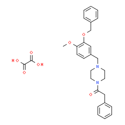ChemSpider 2D Image | 1-{4-[3-(Benzyloxy)-4-methoxybenzyl]-1-piperazinyl}-2-phenylethanone ethanedioate (1:1) | C29H32N2O7