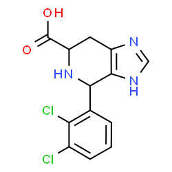 ChemSpider 2D Image | 4-(2,3-Dichlorophenyl)-4,5,6,7-tetrahydro-1H-imidazo[4,5-c]pyridine-6-carboxylic acid | C13H11Cl2N3O2