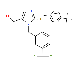 ChemSpider 2D Image | (2-{[4-(2-Methyl-2-propanyl)benzyl]sulfanyl}-1-[3-(trifluoromethyl)benzyl]-1H-imidazol-5-yl)methanol | C23H25F3N2OS