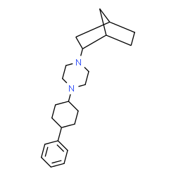 ChemSpider 2D Image | 1-(Bicyclo[2.2.1]hept-2-yl)-4-(4-phenylcyclohexyl)piperazine | C23H34N2