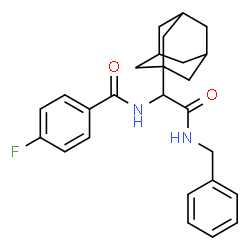 ChemSpider 2D Image | N-[1-(Adamantan-1-yl)-2-(benzylamino)-2-oxoethyl]-4-fluorobenzamide | C26H29FN2O2