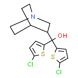 ChemSpider 2D Image | 1-Azabicyclo[2.2.2]oct-3-yl[bis(5-chloro-2-thienyl)]methanol | C16H17Cl2NOS2
