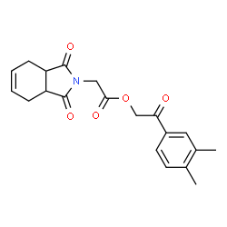 ChemSpider 2D Image | 2-(3,4-dimethylphenyl)-2-oxoethyl 2-(1,3-dioxo-3a,4,7,7a-tetrahydroisoindol-2-yl)acetate | C20H21NO5