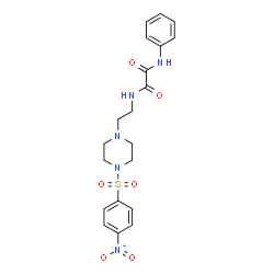 ChemSpider 2D Image | N-(2-{4-[(4-Nitrophenyl)sulfonyl]-1-piperazinyl}ethyl)-N'-phenylethanediamide | C20H23N5O6S