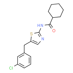 ChemSpider 2D Image | N-[5-(3-Chlorobenzyl)-1,3-thiazol-2-yl]cyclohexanecarboxamide | C17H19ClN2OS