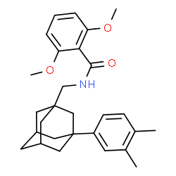 ChemSpider 2D Image | N-{[3-(3,4-Dimethylphenyl)adamantan-1-yl]methyl}-2,6-dimethoxybenzamide | C28H35NO3