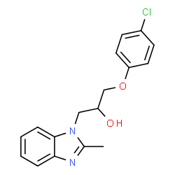 ChemSpider 2D Image | 1-(4-Chlorophenoxy)-3-(2-methyl-1H-benzimidazol-1-yl)-2-propanol | C17H17ClN2O2
