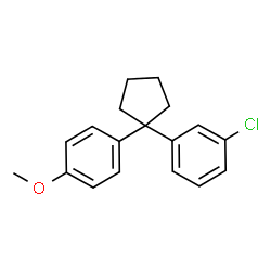 ChemSpider 2D Image | 1-Chloro-3-[1-(4-methoxyphenyl)cyclopentyl]benzene | C18H19ClO