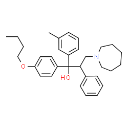 ChemSpider 2D Image | 3-(1-Azepanyl)-1-(4-butoxyphenyl)-1-(3-methylphenyl)-2-phenyl-1-propanol | C32H41NO2