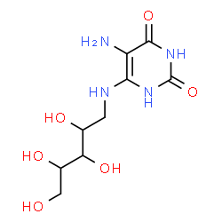 ChemSpider 2D Image | 1-[(5-Amino-2,6-dioxo-1,2,3,6-tetrahydro-4-pyrimidinyl)amino]-1-deoxypentitol | C9H16N4O6