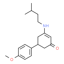 ChemSpider 2D Image | 5-(4-Methoxy-phenyl)-3-(3-methyl-butylamino)-cyclohex-2-enone | C18H25NO2