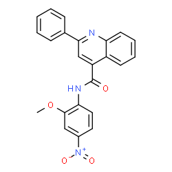 ChemSpider 2D Image | N-(2-Methoxy-4-nitrophenyl)-2-phenyl-4-quinolinecarboxamide | C23H17N3O4