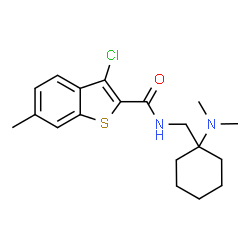 ChemSpider 2D Image | 3-Chloro-N-{[1-(dimethylamino)cyclohexyl]methyl}-6-methyl-1-benzothiophene-2-carboxamide | C19H25ClN2OS