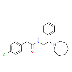 ChemSpider 2D Image | N-[2-(1-Azepanyl)-2-(4-methylphenyl)ethyl]-2-(4-chlorophenyl)acetamide | C23H29ClN2O