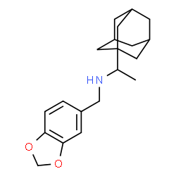 ChemSpider 2D Image | 1-(Adamantan-1-yl)-N-(1,3-benzodioxol-5-ylmethyl)ethanamine | C20H27NO2