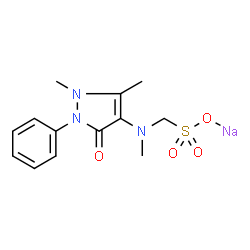 ChemSpider 2D Image | Sodium [(1,5-dimethyl-3-oxo-2-phenyl-2,3-dihydro-1H-pyrazol-4-yl)(methyl)amino]methanesulfonate | C13H16N3NaO4S