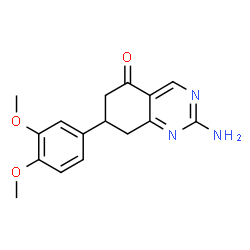 ChemSpider 2D Image | 2-Amino-7-(3,4-dimethoxyphenyl)-7,8-dihydro-5(6H)-quinazolinone | C16H17N3O3