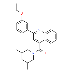 ChemSpider 2D Image | (3,5-Dimethyl-1-piperidinyl)[2-(3-ethoxyphenyl)-4-quinolinyl]methanone | C25H28N2O2