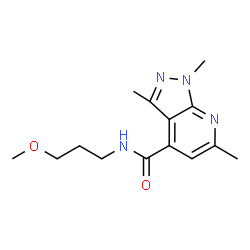 ChemSpider 2D Image | N-(3-Methoxypropyl)-1,3,6-trimethyl-1H-pyrazolo[3,4-b]pyridine-4-carboxamide | C14H20N4O2