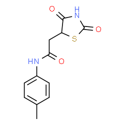 ChemSpider 2D Image | 2-(2,4-Dioxo-1,3-thiazolidin-5-yl)-N-(4-methylphenyl)acetamide | C12H12N2O3S