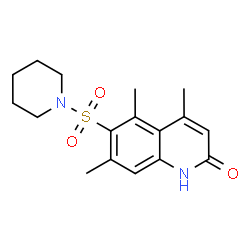 ChemSpider 2D Image | 4,5,7-Trimethyl-6-(1-piperidinylsulfonyl)-2(1H)-quinolinone | C17H22N2O3S