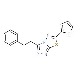 ChemSpider 2D Image | 6-(2-Furyl)-3-(2-phenylethyl)[1,2,4]triazolo[3,4-b][1,3,4]thiadiazole | C15H12N4OS