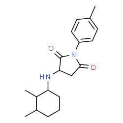 ChemSpider 2D Image | 3-[(2,3-Dimethylcyclohexyl)amino]-1-(4-methylphenyl)-2,5-pyrrolidinedione | C19H26N2O2