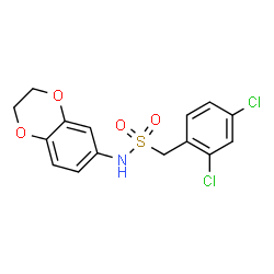 ChemSpider 2D Image | 1-(2,4-Dichlorophenyl)-N-(2,3-dihydro-1,4-benzodioxin-6-yl)methanesulfonamide | C15H13Cl2NO4S