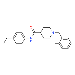 ChemSpider 2D Image | N-(4-Ethylphenyl)-1-(2-fluorobenzyl)-4-piperidinecarboxamide | C21H25FN2O