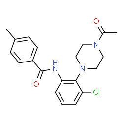 ChemSpider 2D Image | N-[2-(4-Acetyl-1-piperazinyl)-3-chlorophenyl]-4-methylbenzamide | C20H22ClN3O2