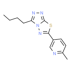 ChemSpider 2D Image | 3-Butyl-6-(6-methyl-3-pyridinyl)[1,2,4]triazolo[3,4-b][1,3,4]thiadiazole | C13H15N5S
