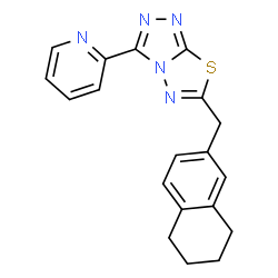 ChemSpider 2D Image | 3-(2-Pyridinyl)-6-(5,6,7,8-tetrahydro-2-naphthalenylmethyl)[1,2,4]triazolo[3,4-b][1,3,4]thiadiazole | C19H17N5S