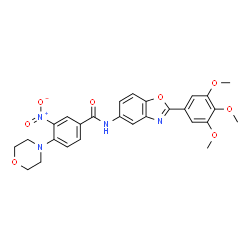 ChemSpider 2D Image | 4-(4-Morpholinyl)-3-nitro-N-[2-(3,4,5-trimethoxyphenyl)-1,3-benzoxazol-5-yl]benzamide | C27H26N4O8