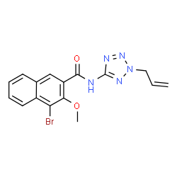 ChemSpider 2D Image | N-(2-Allyl-2H-tetrazol-5-yl)-4-bromo-3-methoxy-2-naphthamide | C16H14BrN5O2