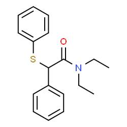 ChemSpider 2D Image | N,N-Diethyl-2-phenyl-2-phenylsulfanyl-acetamide | C18H21NOS