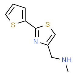 ChemSpider 2D Image | N-Methyl-1-(2-(thiophen-2-yl)thiazol-4-yl)methanamine | C9H10N2S2