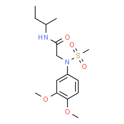 ChemSpider 2D Image | N-sec-Butyl-N~2~-(3,4-dimethoxyphenyl)-N~2~-(methylsulfonyl)glycinamide | C15H24N2O5S