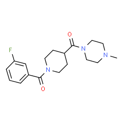 ChemSpider 2D Image | [1-(3-Fluorobenzoyl)-4-piperidinyl](4-methyl-1-piperazinyl)methanone | C18H24FN3O2