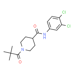 ChemSpider 2D Image | N-(3,4-Dichlorophenyl)-1-(2,2-dimethylpropanoyl)-4-piperidinecarboxamide | C17H22Cl2N2O2