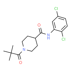 ChemSpider 2D Image | N-(2,5-Dichlorophenyl)-1-(2,2-dimethylpropanoyl)-4-piperidinecarboxamide | C17H22Cl2N2O2