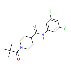 ChemSpider 2D Image | N-(3,5-Dichlorophenyl)-1-(2,2-dimethylpropanoyl)-4-piperidinecarboxamide | C17H22Cl2N2O2
