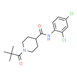ChemSpider 2D Image | N-(2,4-Dichlorophenyl)-1-(2,2-dimethylpropanoyl)-4-piperidinecarboxamide | C17H22Cl2N2O2