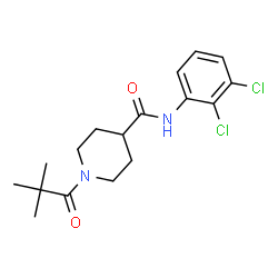 ChemSpider 2D Image | N-(2,3-Dichlorophenyl)-1-(2,2-dimethylpropanoyl)-4-piperidinecarboxamide | C17H22Cl2N2O2