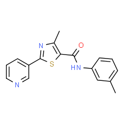 ChemSpider 2D Image | 4-Methyl-N-(3-methylphenyl)-2-(3-pyridinyl)-1,3-thiazole-5-carboxamide | C17H15N3OS