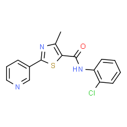 ChemSpider 2D Image | N-(2-Chlorophenyl)-4-methyl-2-(3-pyridinyl)-1,3-thiazole-5-carboxamide | C16H12ClN3OS