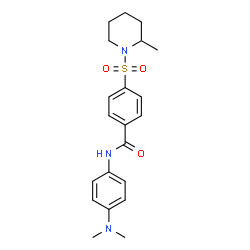 ChemSpider 2D Image | N-[4-(Dimethylamino)phenyl]-4-[(2-methyl-1-piperidinyl)sulfonyl]benzamide | C21H27N3O3S