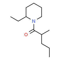 ChemSpider 2D Image | 1-(2-Ethyl-1-piperidinyl)-2-methyl-1-pentanone | C13H25NO