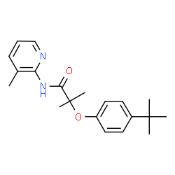 ChemSpider 2D Image | propanamide, 2-[4-(1,1-dimethylethyl)phenoxy]-2-methyl-N-(3-methyl-2-pyridinyl)- | C20H26N2O2